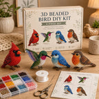 DIY 3D Beaded Bird Embroidery Kit – 4PCS Handmade Craft Set