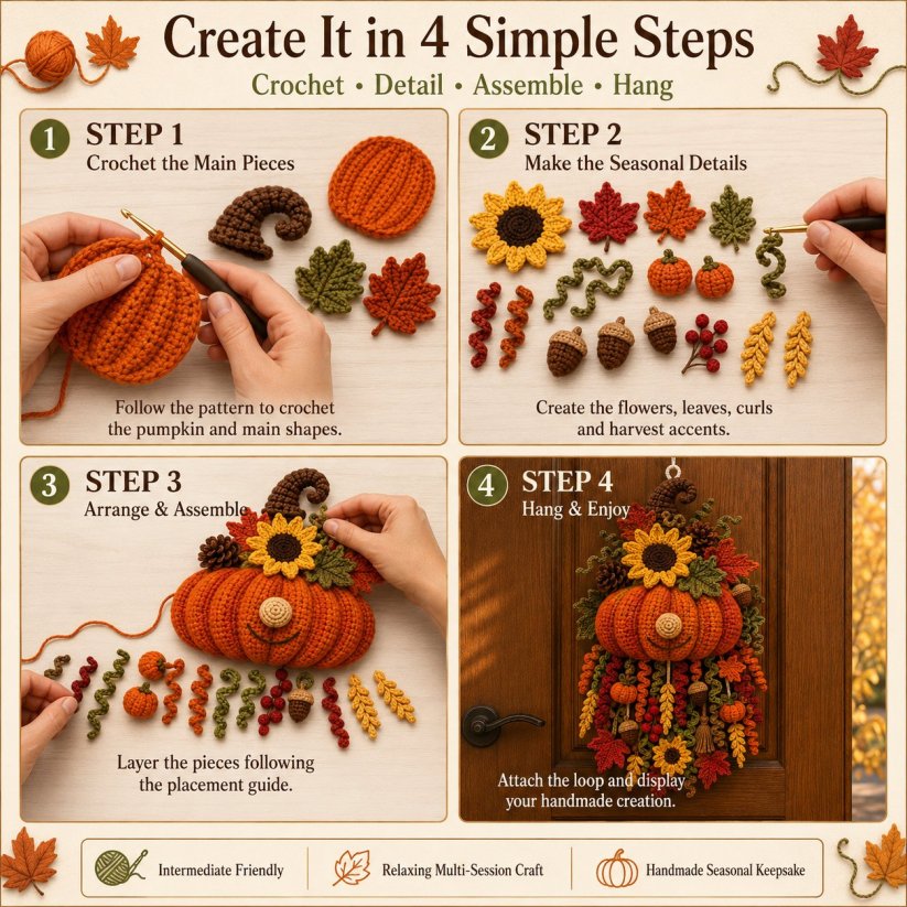 DIY Crochet Seasonal Door Hanger Kit With 6 Designs