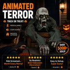 Crawling Halloween Skeleton Prop With Glowing Eyes & Sound