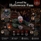Crawling Halloween Skeleton Prop With Glowing Eyes & Sound