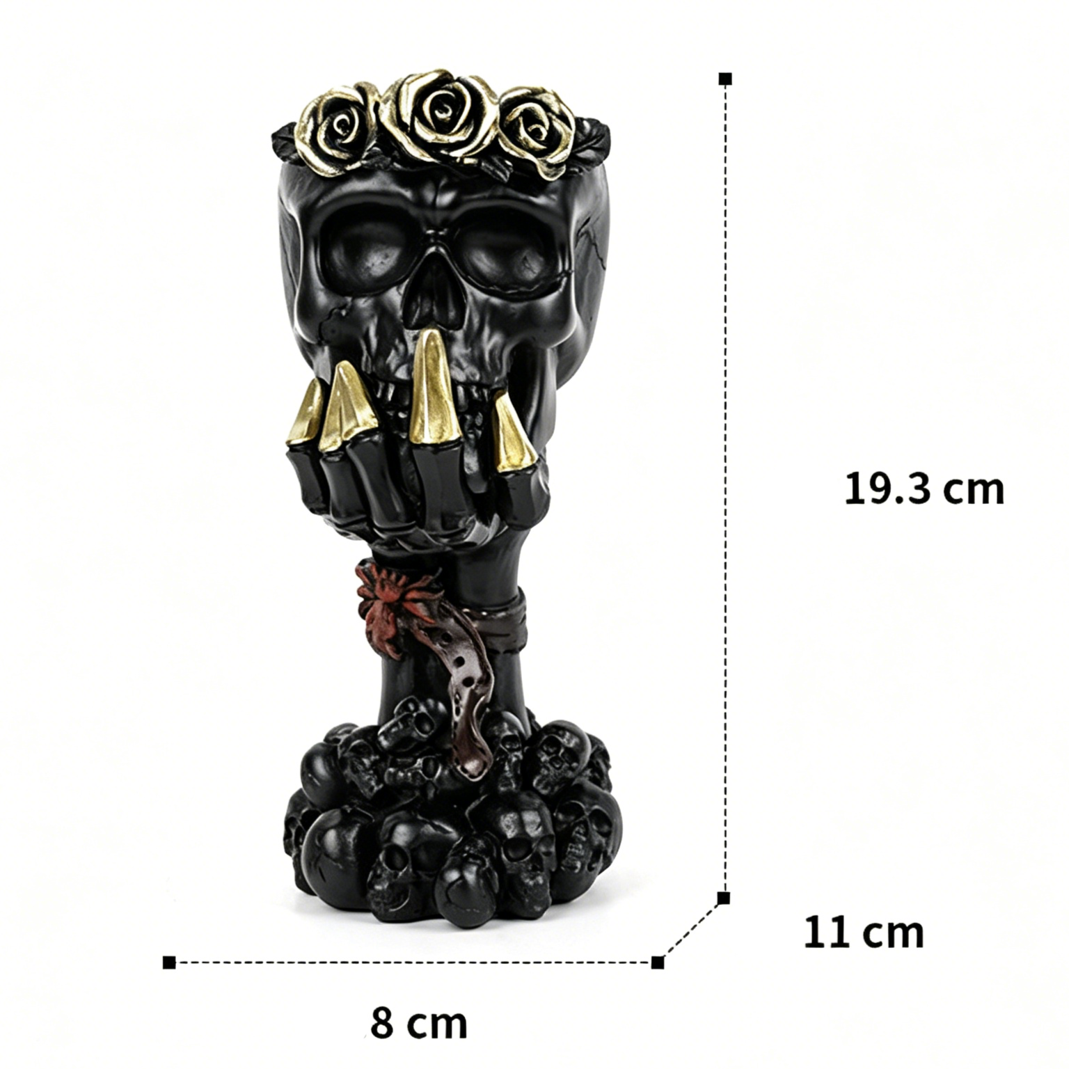Three Wise Skulls Planter – Gothic Resin Succulent Pot & Halloween Decor