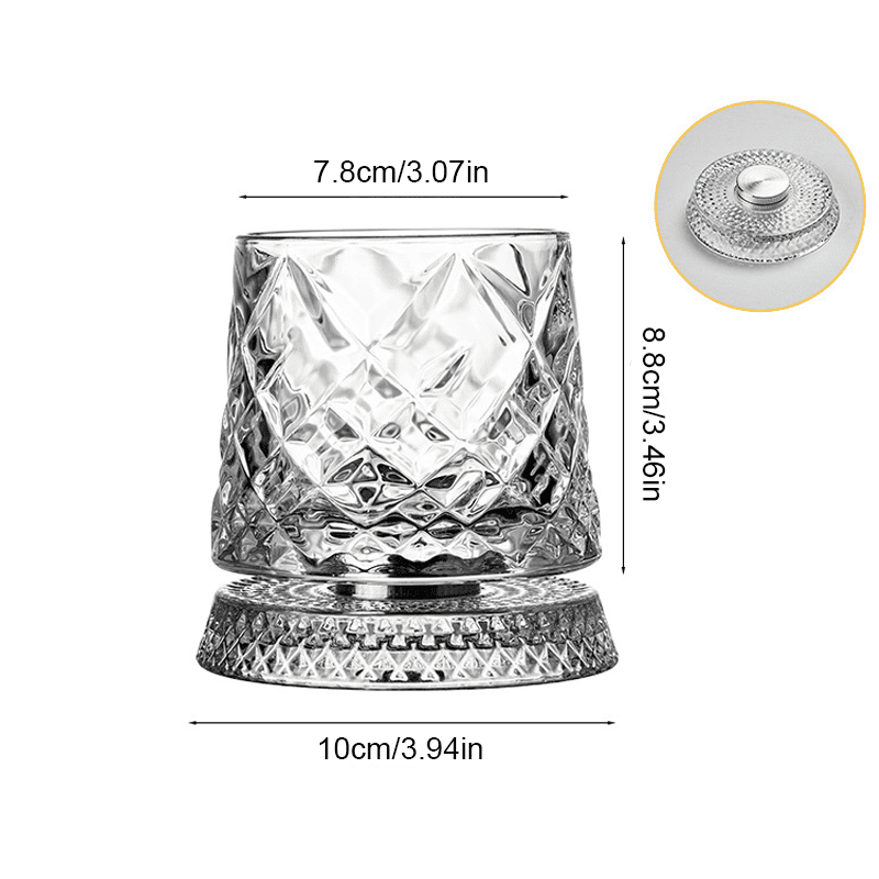 360° Spinning Crystal Whiskey Glass