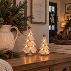Vintage Lighted Christmas Tree Figurine With Warm LED Glow