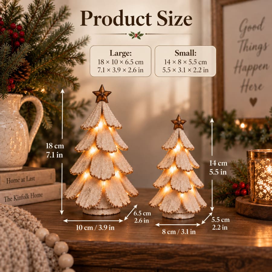 Vintage Lighted Christmas Tree Figurine With Warm LED Glow