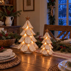 Vintage Lighted Christmas Tree Figurine With Warm LED Glow
