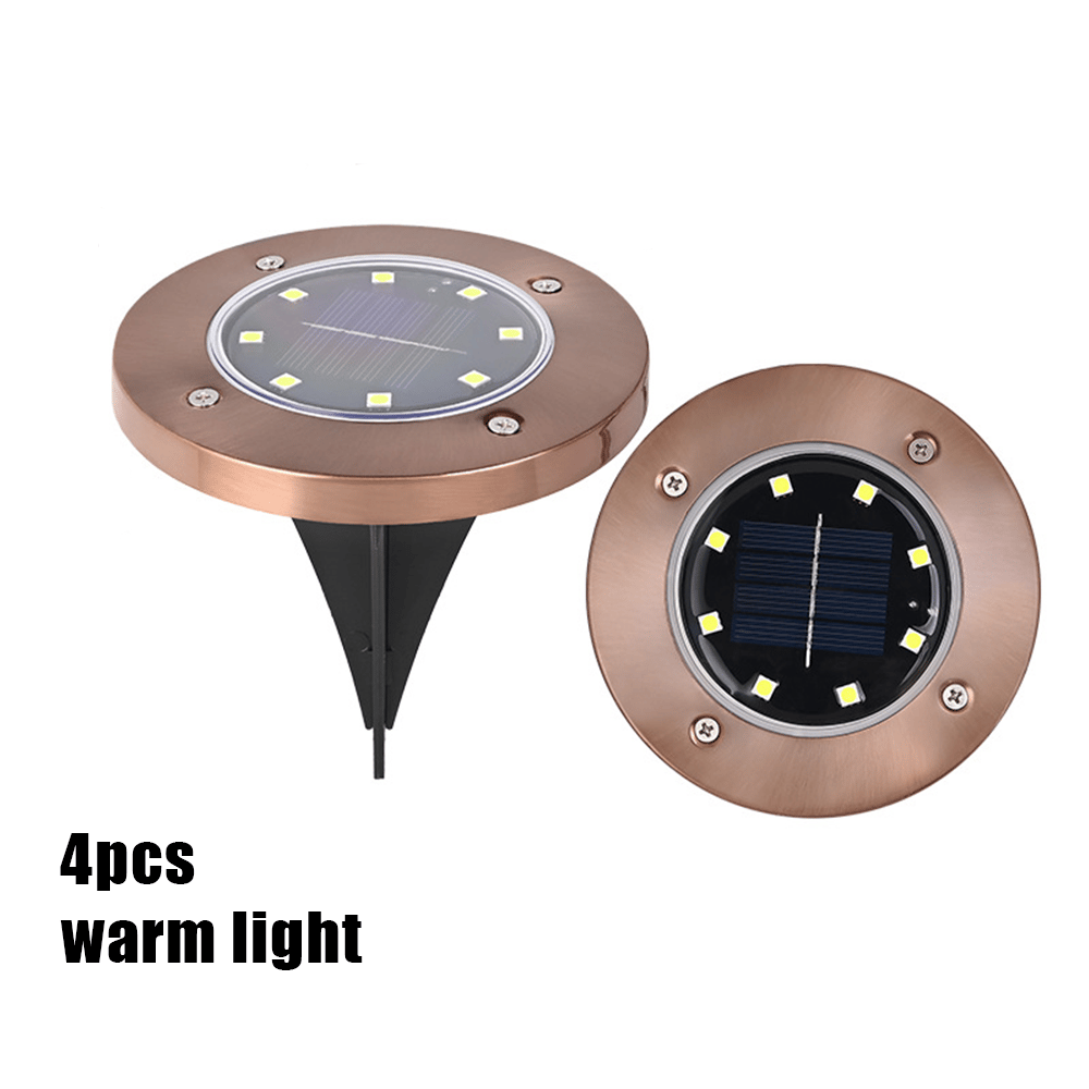 Solar Ground Lights – 8 LED Outdoor Disk Lights