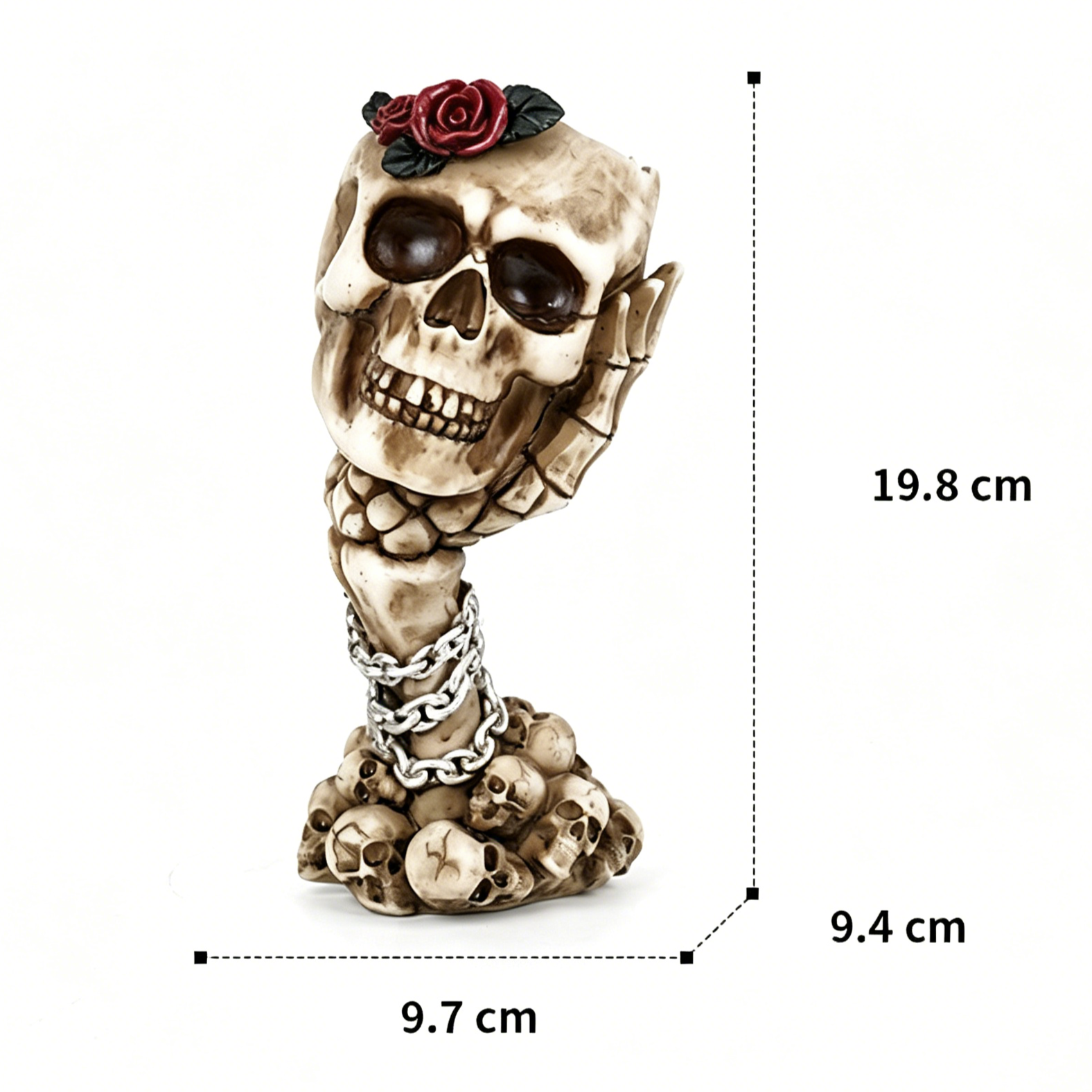 Three Wise Skulls Planter – Gothic Resin Succulent Pot & Halloween Decor