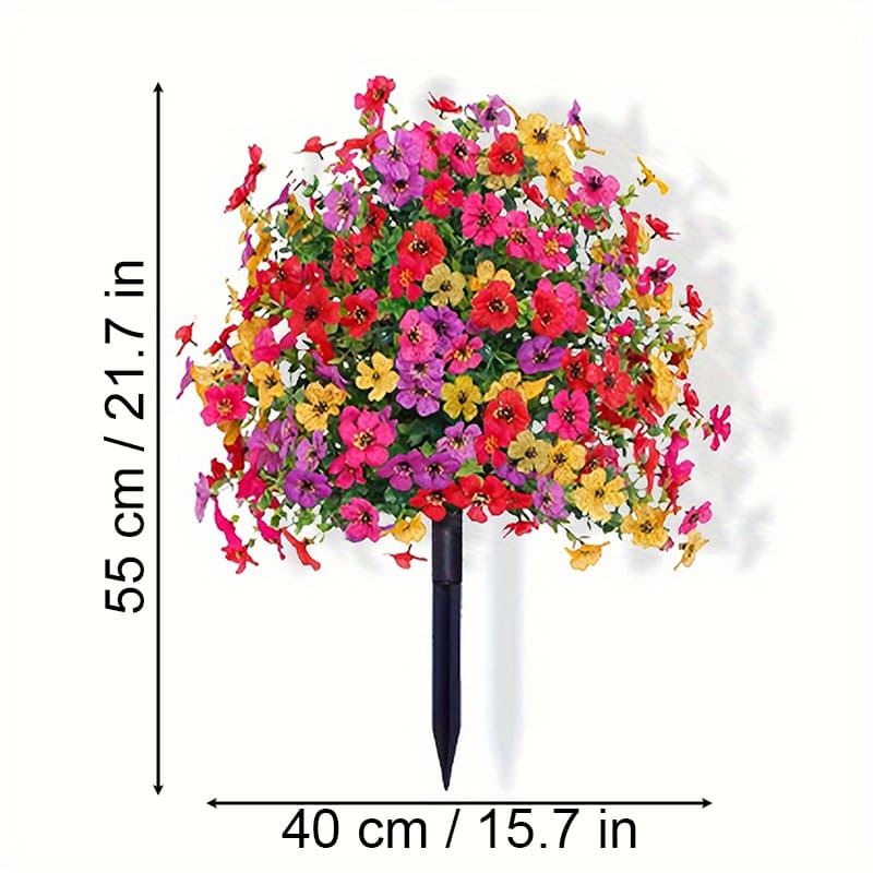 Colorful Artificial Flower Garden Stake – Weatherproof Outdoor Yard Decor