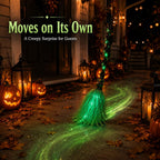Animated Witch Broom Halloween Decor With LED Lights