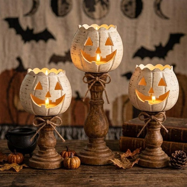 Halloween Pumpkin Candle Holder – Cozy Fall Home Decor