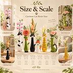 Cute Long Neck Cat Resin Vase For Playful Home Decor