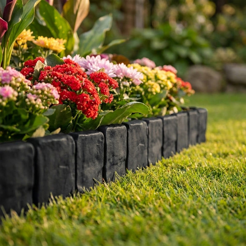 Lawn Border Fence – Stone Effect Garden Edging Landscape Decor