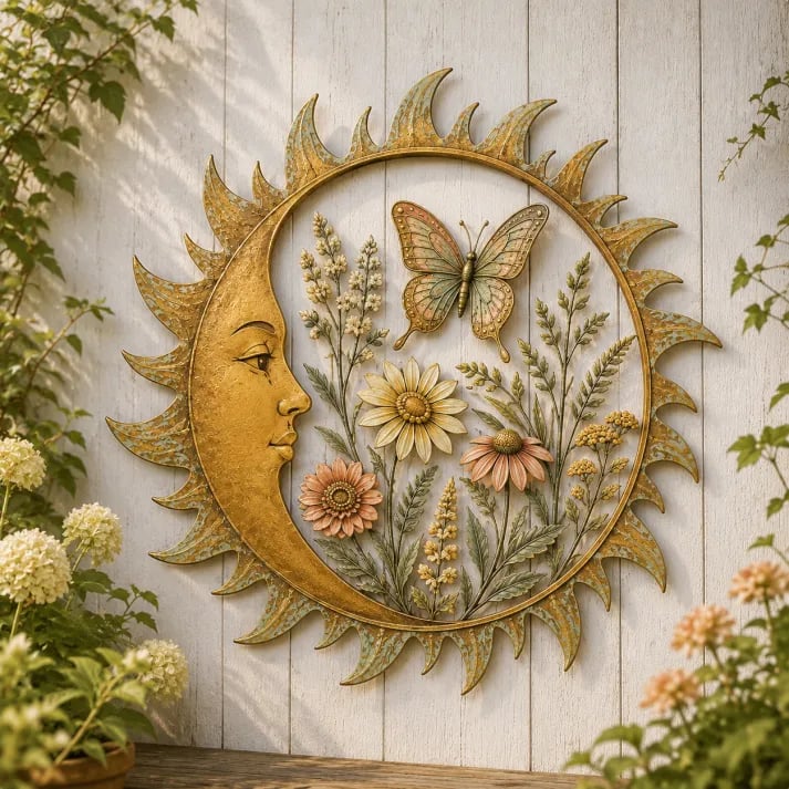 Vintage Sun Garden Wall Decor With Nature-Inspired Designs