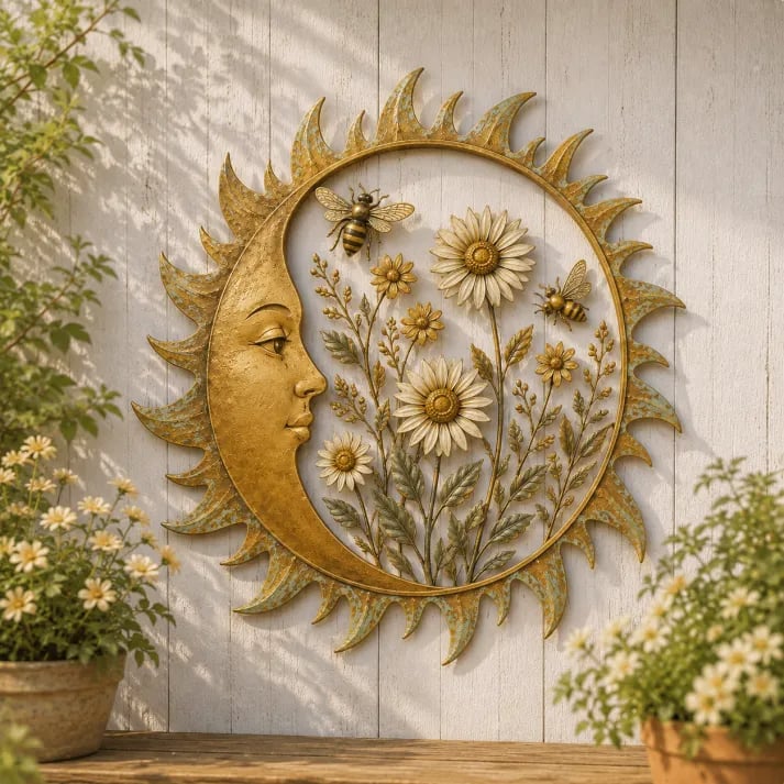 Vintage Sun Garden Wall Decor With Nature-Inspired Designs