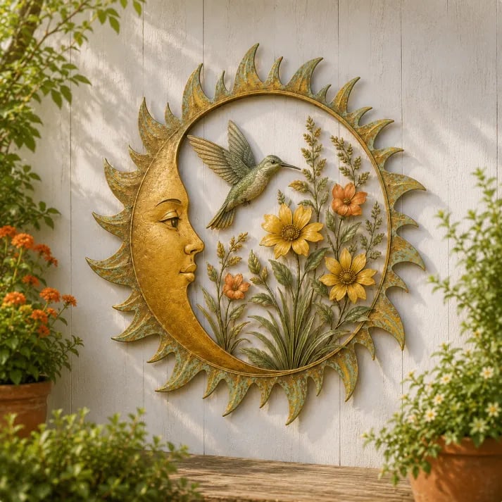 Vintage Sun Garden Wall Decor With Nature-Inspired Designs