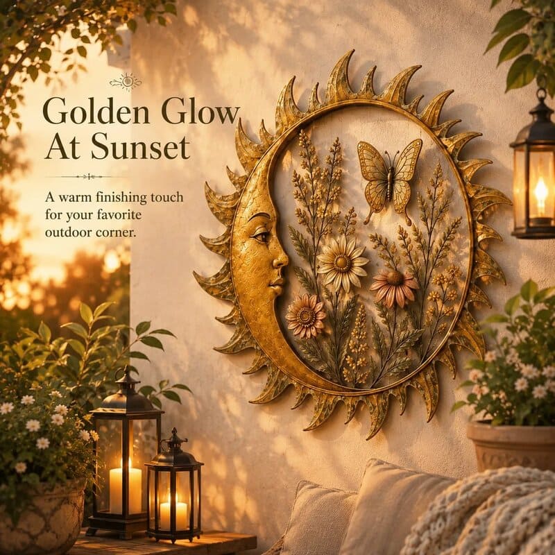 Vintage Sun Garden Wall Decor With Nature-Inspired Designs