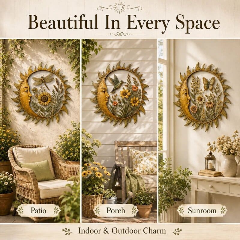 Vintage Sun Garden Wall Decor With Nature-Inspired Designs