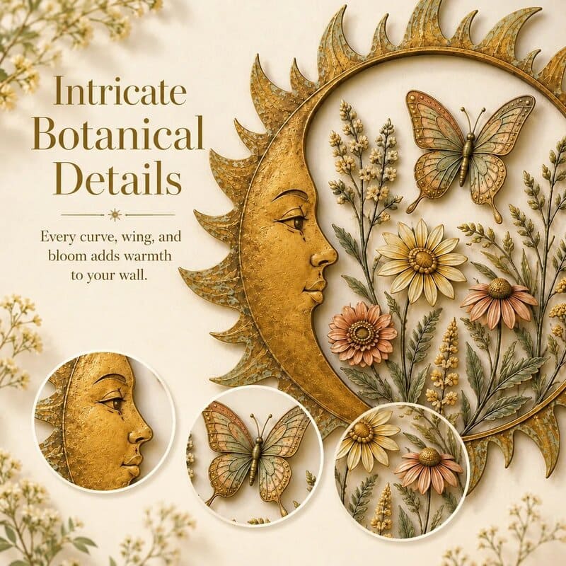 Vintage Sun Garden Wall Decor With Nature-Inspired Designs
