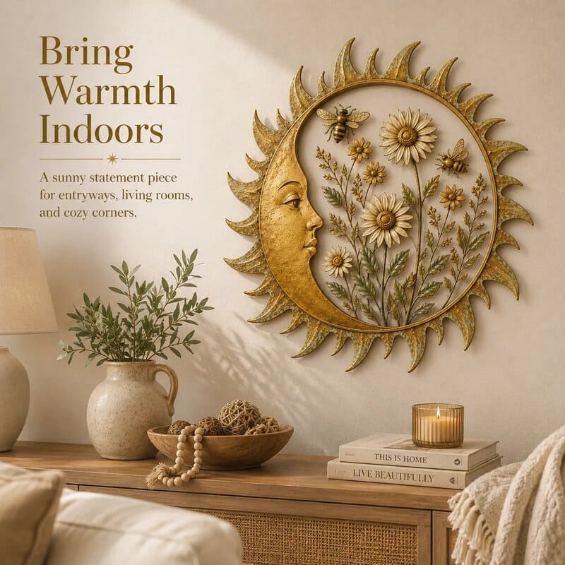 Vintage Sun Garden Wall Decor With Nature-Inspired Designs