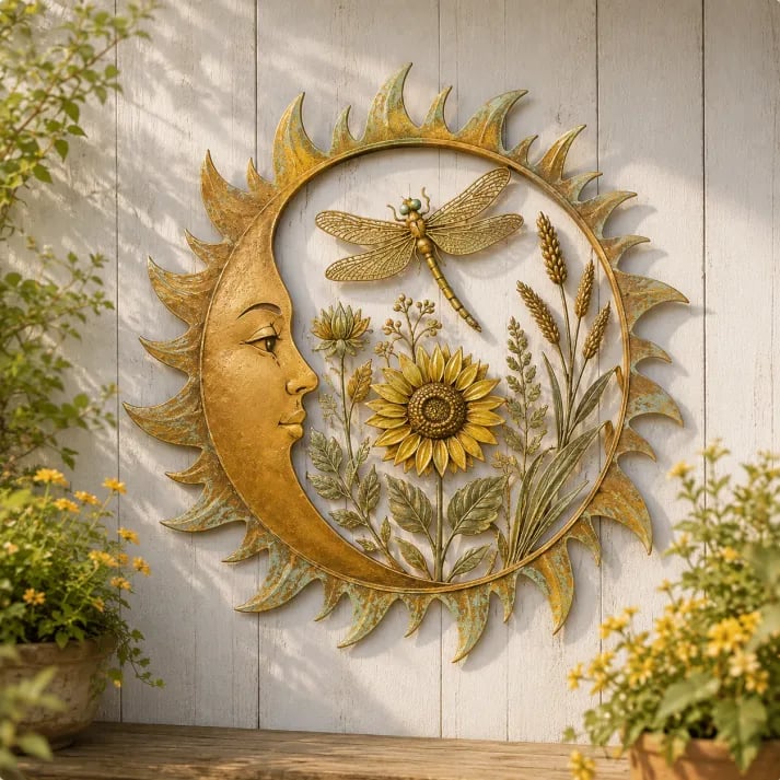 Vintage Sun Garden Wall Decor With Nature-Inspired Designs