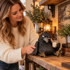 Grumpy Coffee Raven Figurine With Funny Morning Attitude