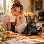 Grumpy Coffee Raven Figurine With Funny Morning Attitude
