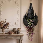Gothic Bat Hanging Planter for Halloween Porch Decor