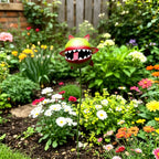 Hand-Painted Metal Carnivorous Flower Garden Stake