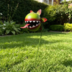 Hand-Painted Metal Carnivorous Flower Garden Stake