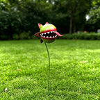 Hand-Painted Metal Carnivorous Flower Garden Stake