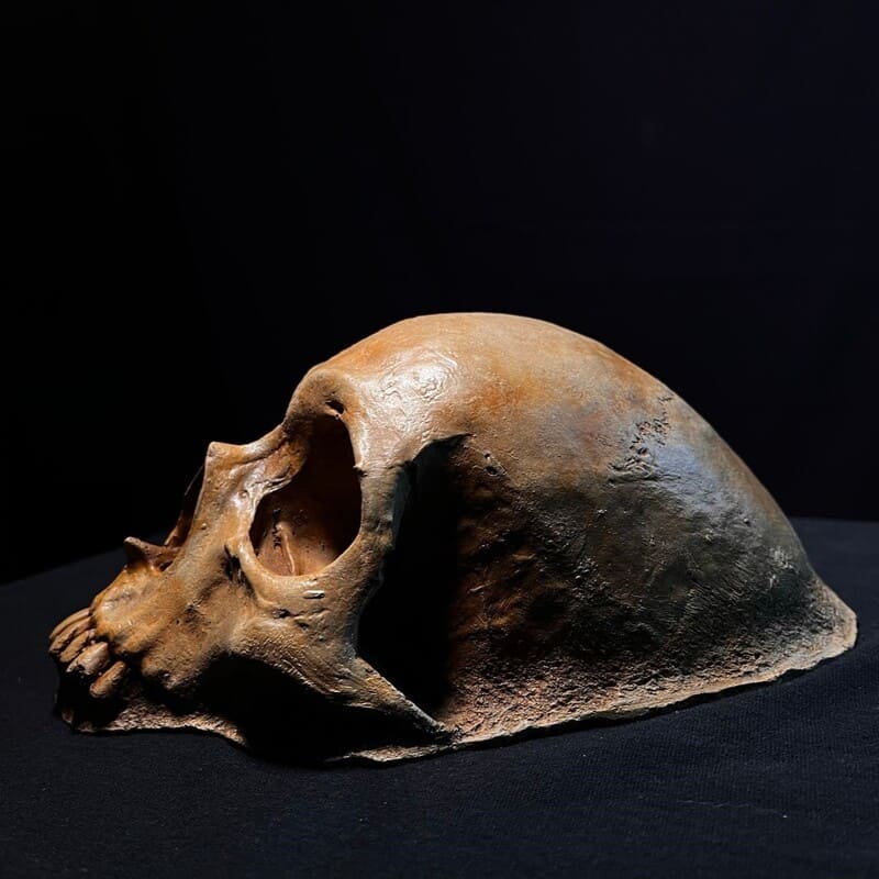 Spooky Garden Skull Decor – Rustic Outdoor Halloween Lawn Ornament