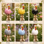 Statue de poulet à pattes pendantes – Décoration de jardin et de patio fantaisiste
