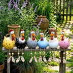 Statue de poulet à pattes pendantes – Décoration de jardin et de patio fantaisiste