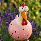 Statue de poulet à pattes pendantes – Décoration de jardin et de patio fantaisiste