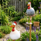 Statue de poulet à pattes pendantes – Décoration de jardin et de patio fantaisiste