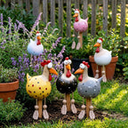 Statue de poulet à pattes pendantes – Décoration de jardin et de patio fantaisiste