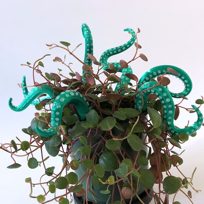 Glow Octopus Tentacle Plant Stakes – Whimsical Garden & Indoor Plant Decor