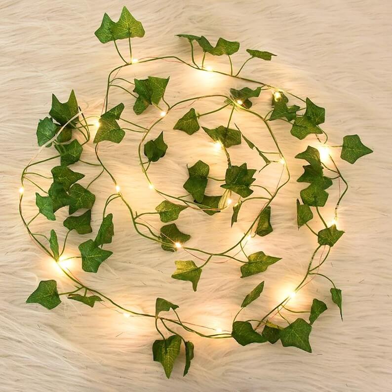 Solar Ivy Vine Fairy Lights – USB, Battery & Solar Powered LED Leaf Garland Decor