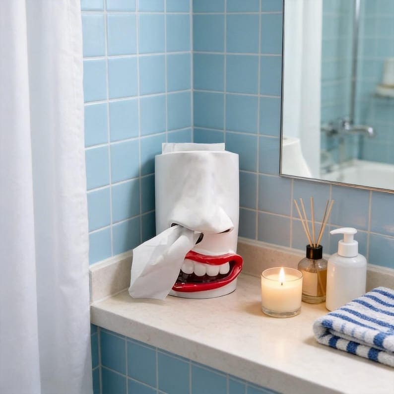 Funny Nose Tissue Holder – Quirky Resin Tissue Box Cover & Home Decor
