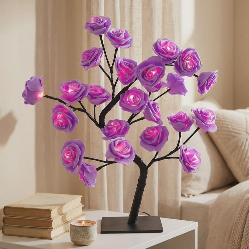 LED Rose Tree Lamp – Romantic Floral Night Light Home Decor