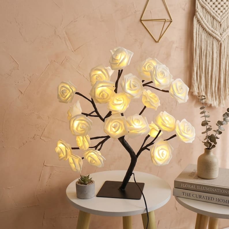 LED Rose Tree Lamp – Romantic Floral Night Light Home Decor