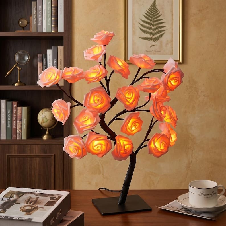 LED Rose Tree Lamp – Romantic Floral Night Light Home Decor