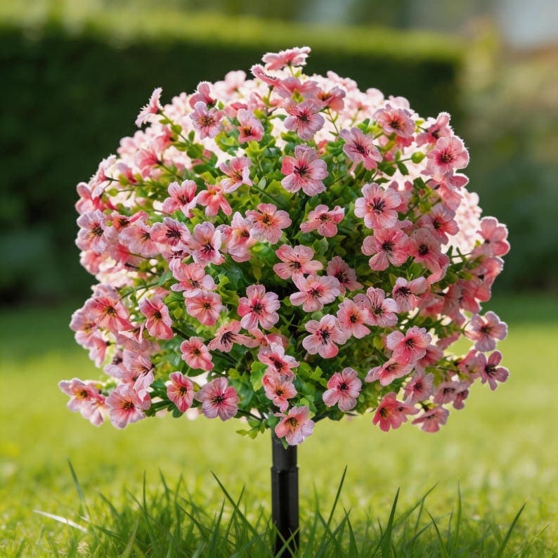 Colorful Artificial Flower Garden Stake – Weatherproof Outdoor Yard Decor