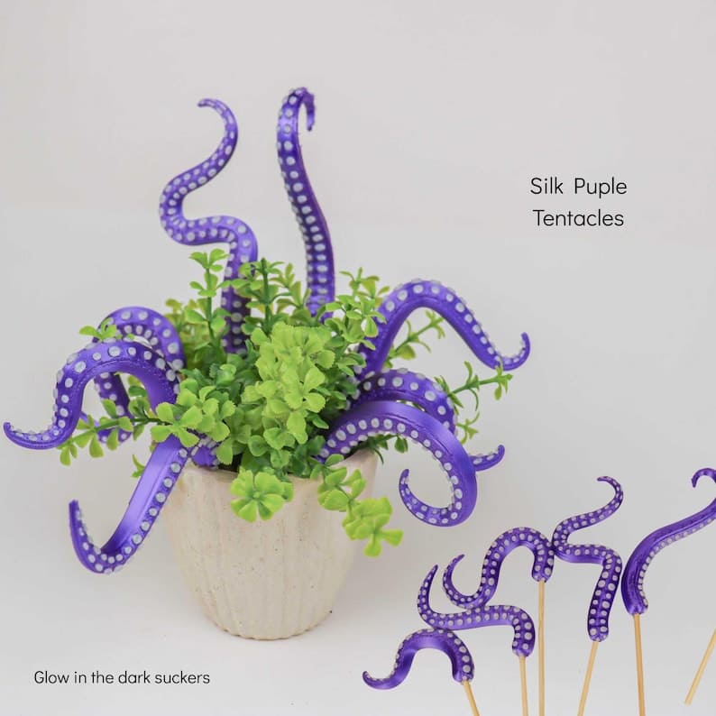 Glow Octopus Tentacle Plant Stakes – Whimsical Garden & Indoor Plant Decor