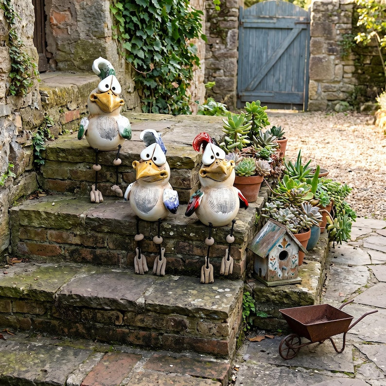Funny Chicken Fence Decor