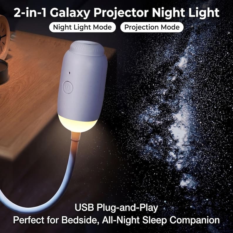 Mini Galaxy Star Projector Night Light – USB Starry Sky Ambient Lamp
