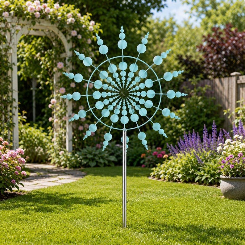 3D Metal Wind Spinner Garden Stake