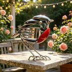 Handcrafted Metal Robin Sculpture
