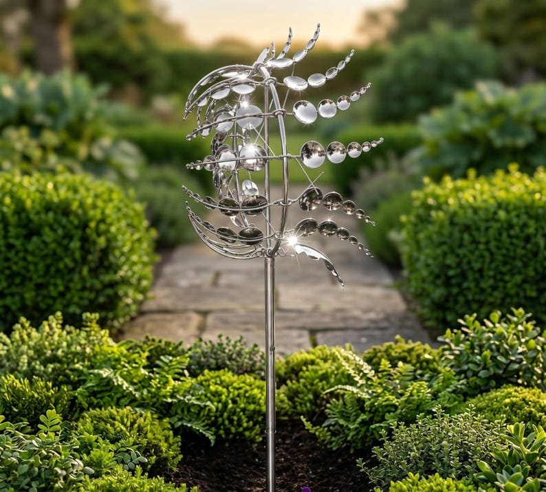 3D Metal Wind Spinner Garden Stake