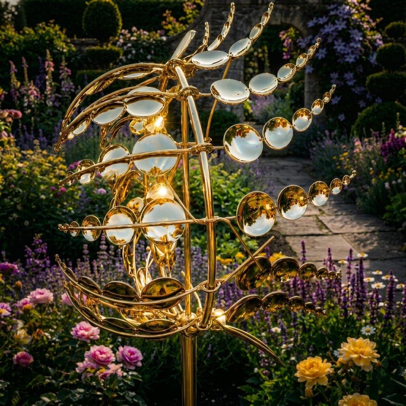 3D Metal Wind Spinner Garden Stake